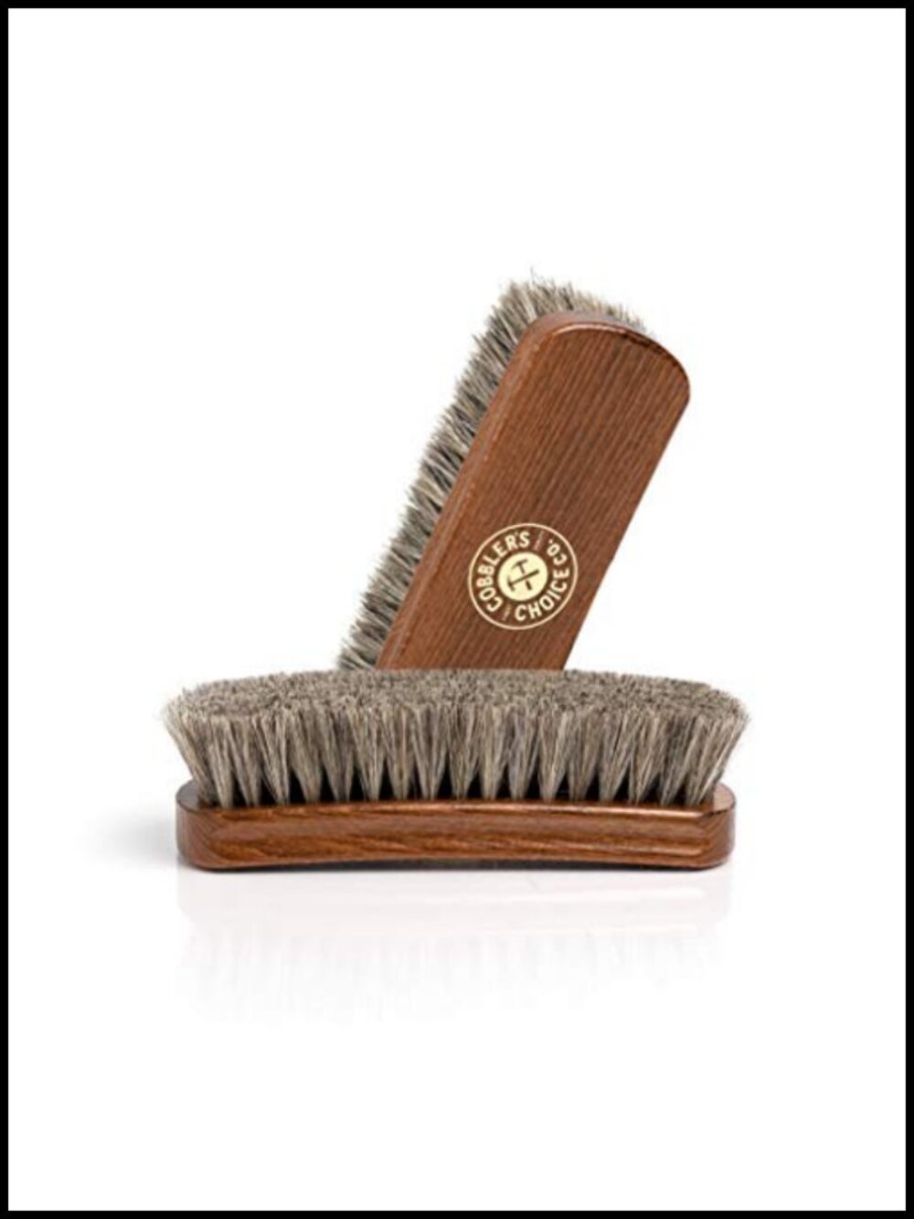 Horsehair Shoe Brush Premium Polish & Shine Beech Wood Handle Leather Care